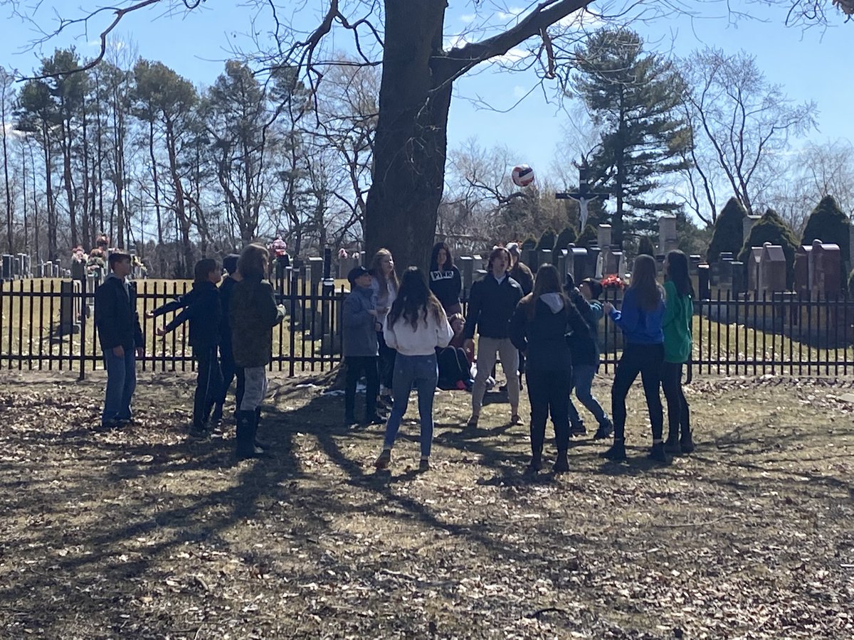 olofcatholic's tweet photo. Both at practice and while at recess, our grade 7 & 8 students are excited and getting ready for the upcoming volleyball tournament. #backtosports #returningtonormal #bulldogspirit https://t.co/Qj545Kfrip