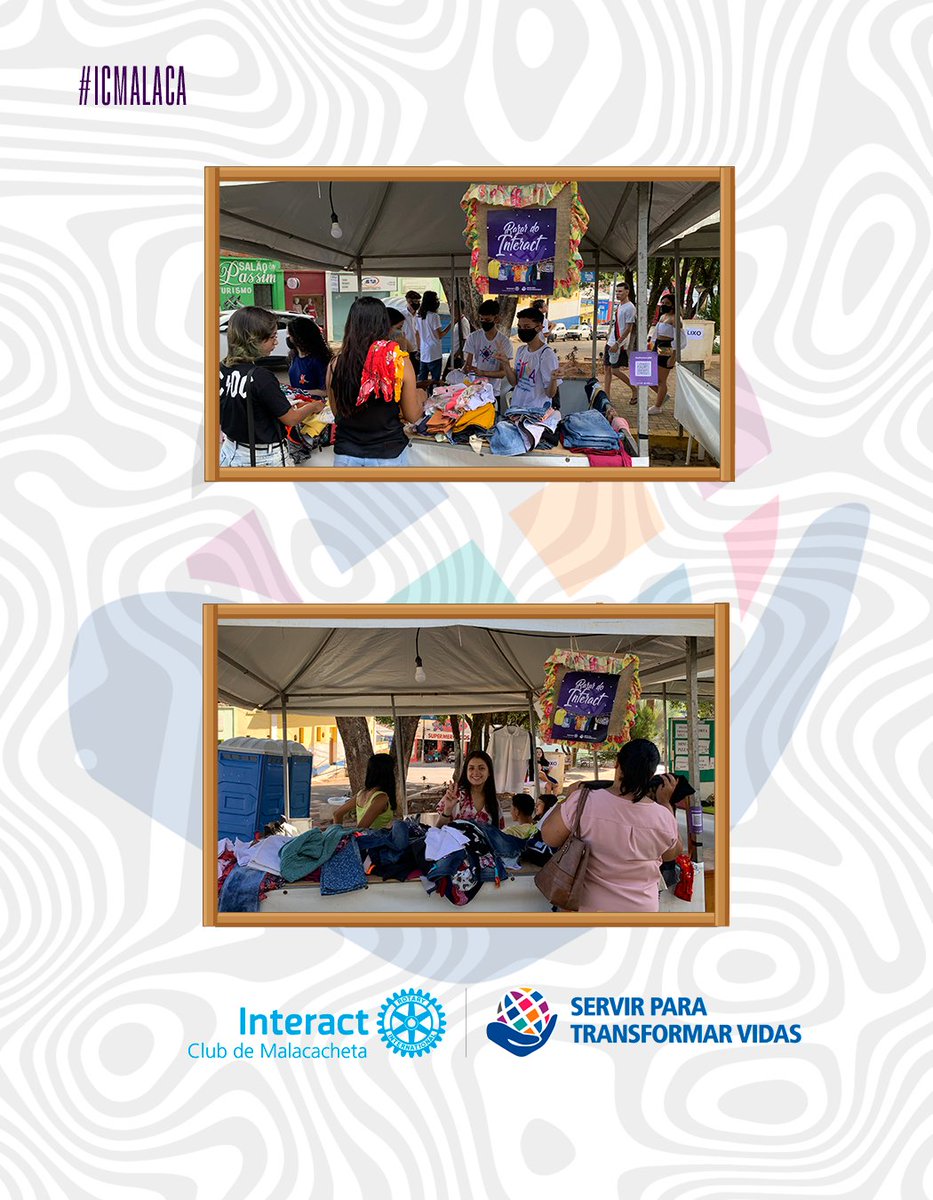 icmalacacheta's tweet photo. Durante a 1° Feira Microrregional da Economia Popular Solidária do Vale do Mucuri, realizada nos dias 25 e 26 de março, o Interact Club de Malacacheta realizou o projeto Bazar do Interact!👕👗
Agradecemos a todos que compareceram e que de alguma forma nos ajudaram.💜🥳🕶️ https://t.co/25lKBh9dnc