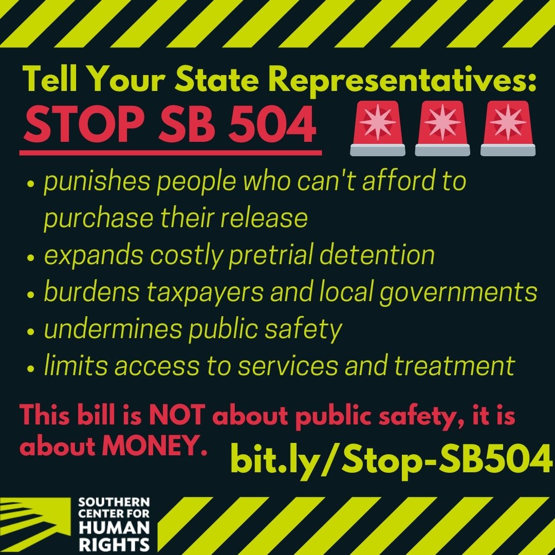 🛑ACTION ALERT!!🛑 SB 504, which will make our communities less safe, will be voted on soon by the House of Representatives. Contact your state rep and urge them to VOTE NO on SB 504! Take action: bit.ly/Stop-SB504