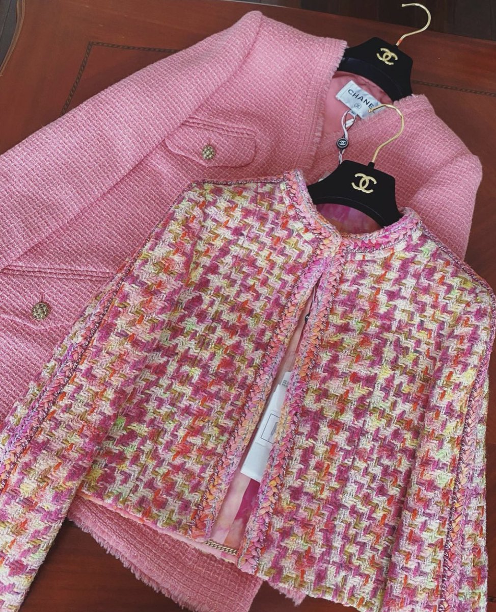 bottegalolita's tweet photo. Chanel pink jackets https://t.co/g6u2IX2Hj4