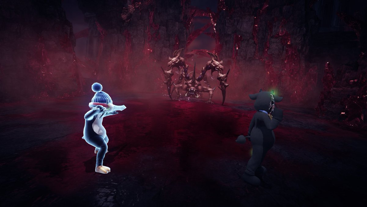 SonLogan202's tweet photo. Taking a wrong turn after the dance convention, Penguin and Cow wind up in the Demonic Lair. Welp....yolo
 Just another day in #LostArk #videogames #loganslore https://t.co/CeFYvN3xlf