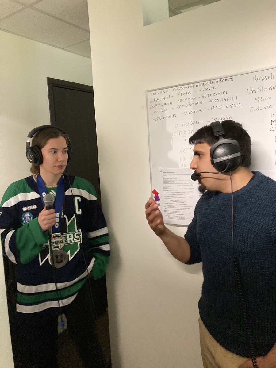 MatthewSookram's tweet photo. Thanks to @NULakersWHKY Captain @katieheppner for joining us during our broadcast. Congrats on your silver medal and good luck next year in Switzerland! https://t.co/zsl6mAfSJY