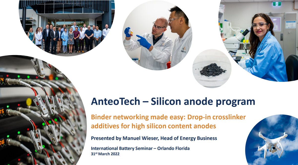 AnteoTech_'s tweet photo. ICYMI: AnteoTech is pleased to provide the Company's Presentation at the recent International Battery Seminar - Orlando Florida. To view: https://t.co/kJuvy0qerx $ADO $ADO.ax #battery #energy #siliconanode #tech #ASX https://t.co/0YNM0KnFrc