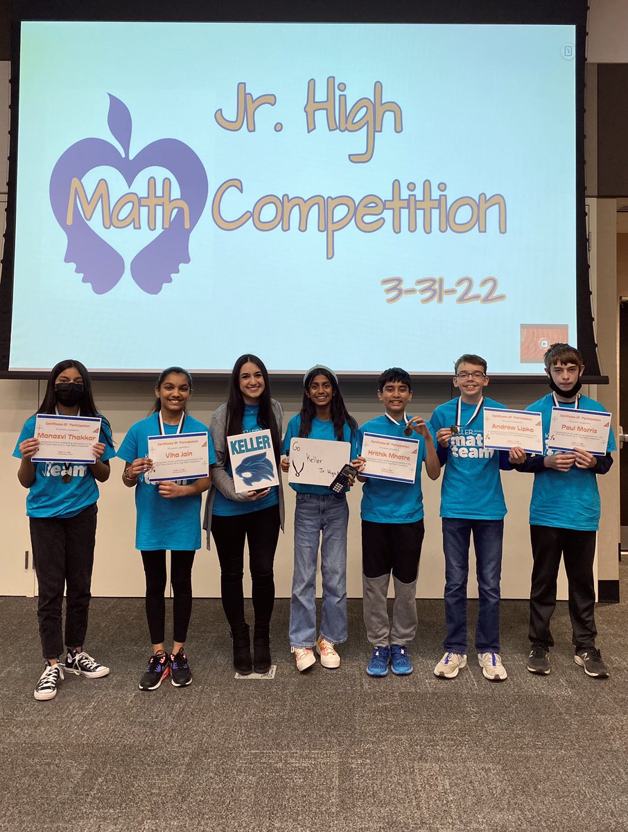 Mrs_Adamidis's tweet photo. So proud of these @D54Keller #Mathletes! https://t.co/6S7LsGvTm1