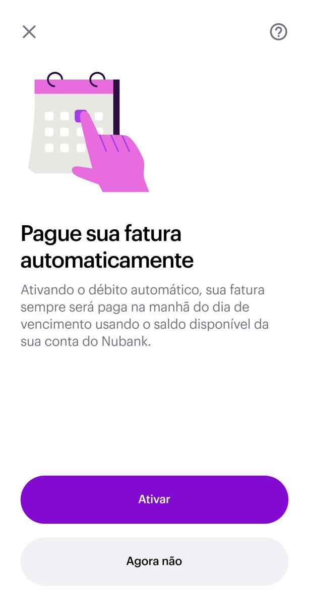 TNubank's tweet photo. Quem mais curtiu essa nova função de pagamento automático da fatura do @nubank utilizando saldo da conta? https://t.co/acKmUDwxhu