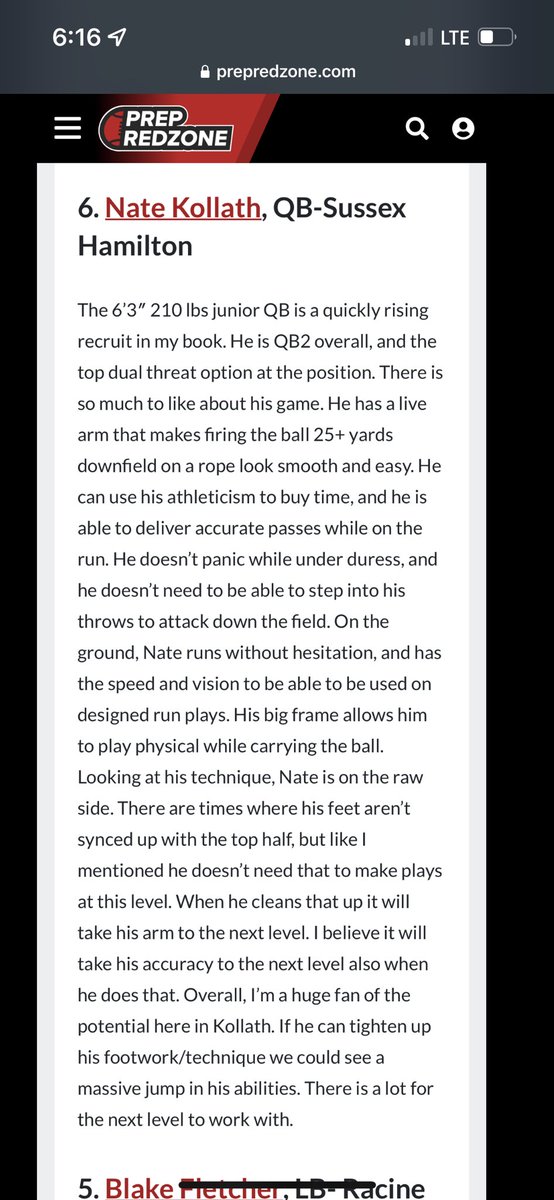 nate_kollath's tweet photo. Thank you for another amazing write up! @PrepRedzoneWI https://t.co/qiNlRMAeRT