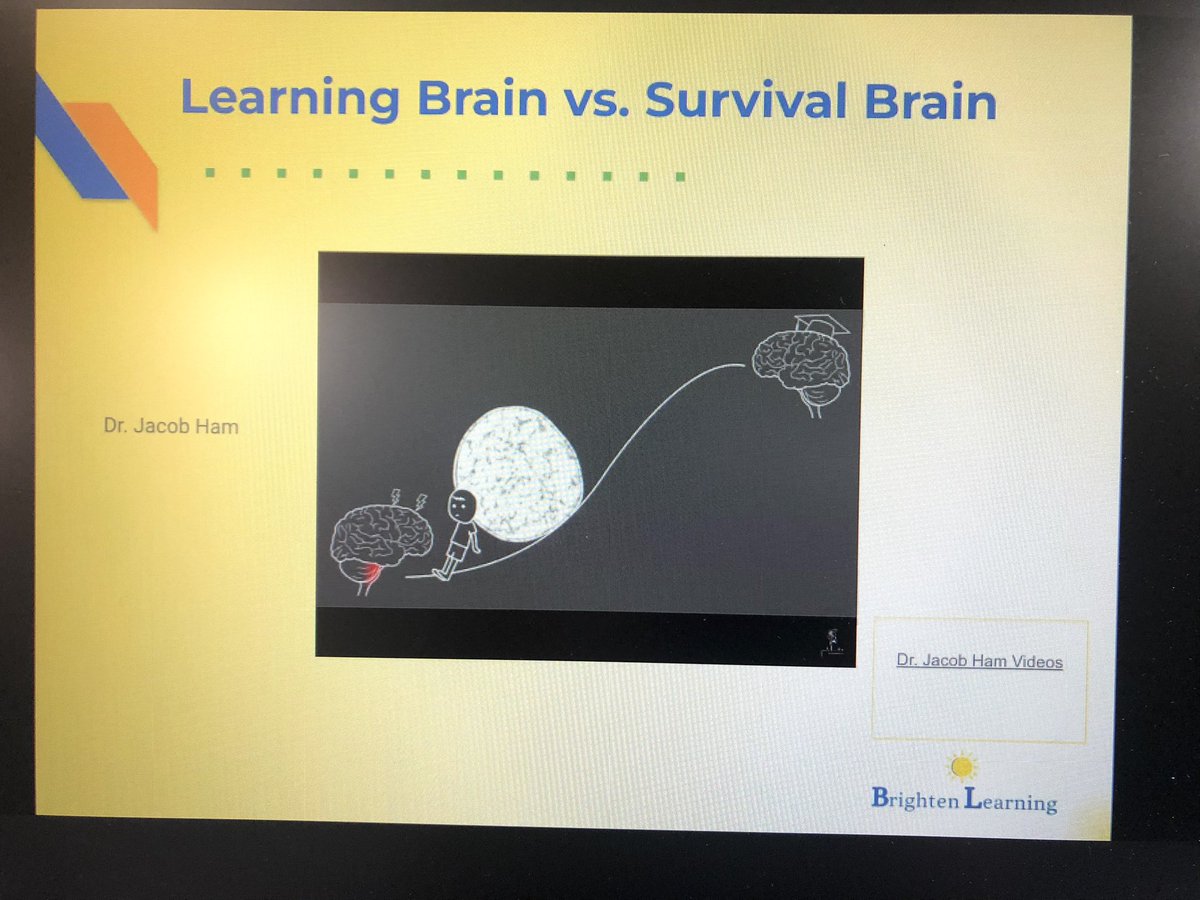 jodiszuter's tweet photo. WOW🤩Karen was incredible today! Topic was #Trauma & becoming #TraumaInformed the way she spoke about #LearningBrain vs #SurvivalBrain +the strategies -so good for ALL ages! ThankYou @BrightenLearn 4such an important conversation! #MentalHealth #Education #SpecialEd @SH_SpecialEd https://t.co/IF4DfRGxpe