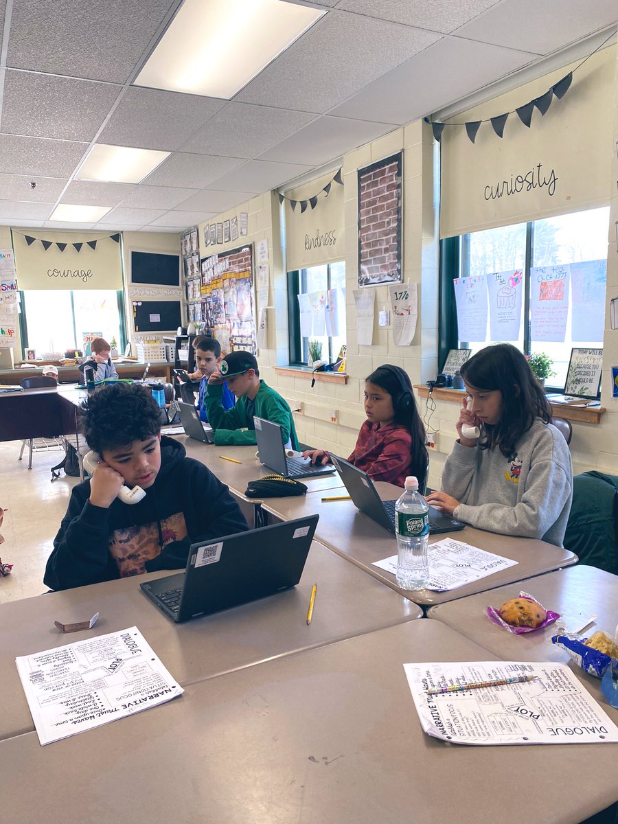 This week, we used our whisper phones to read our narratives aloud - it helped us find spots to revise and helped us find our mistakes too!📞📝 #editing #revising #narrativewriting #learnwithahern <a href="/AhernMiddle/">Ahern Middle School</a>