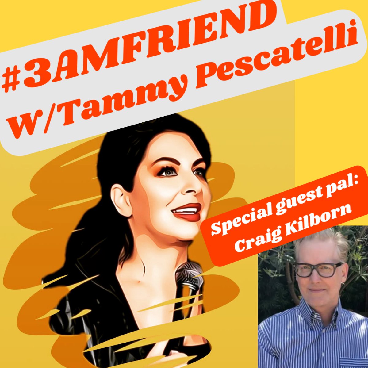 TammyPescatelli's tweet photo. Tune in to an upcoming show live on Fireside: 💼 #3AMFriend w/ @TammyPescatelli

 Special guest pal: @CraigKilborn  on Apr 6 • 7pm EDT. You can request access to Fireside in the meantime. https://t.co/ZRYFZJF1zt

#TammyPescatelli #Comedy #3AMFriend #craigkilborn https://t.co/7uq26CJ4SU