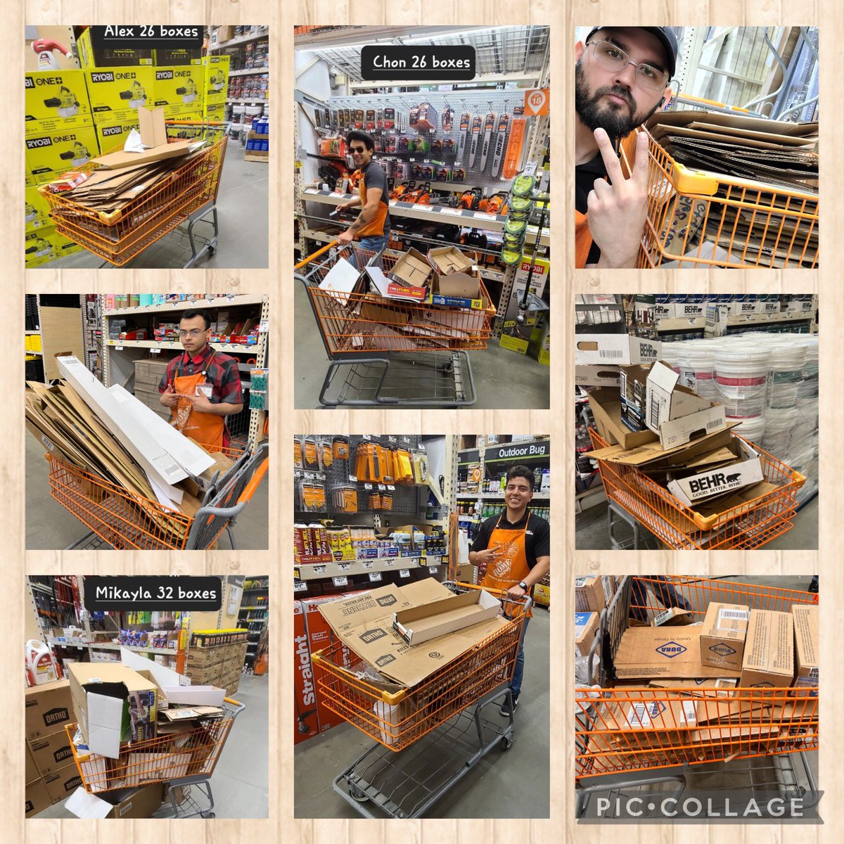 Packing down doesn’t stop! Thank you Alex (28), Mikayla (28), Jose (28), Joey (25), Bryan (23), Homer (26), Charlie (24) and Chon (28)! #OSA #cardboardchallenge @SendejoRoy12 @sonnyboy825