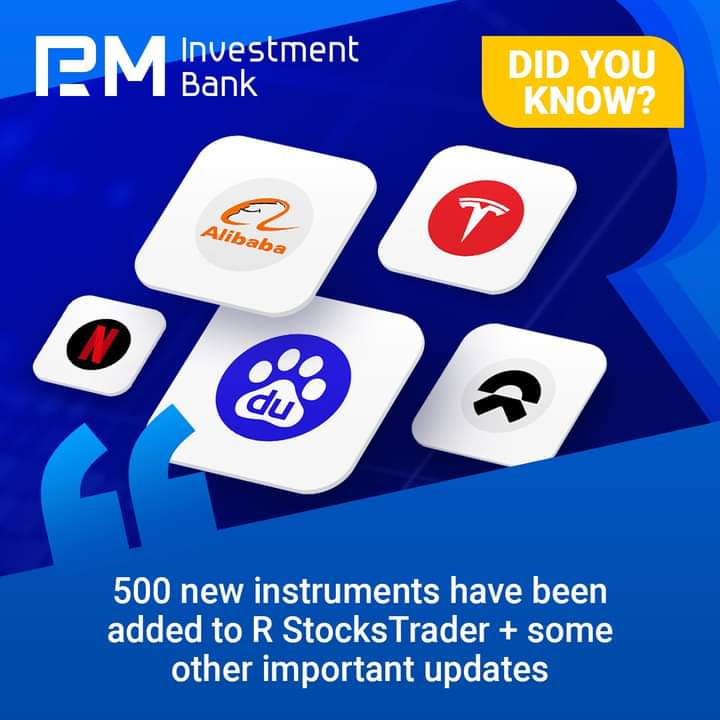 Did you know 500 new instrument have been added to RStock Trader ± some another important update more than 10,000 invesment instrument at RoboMarkets Investment Bank.

You can see here🤩
bit.ly/RoboMarketsInv…

#RoboMarkets #RoboForex #Bank #Forex #StockMarket #Stock #Investing