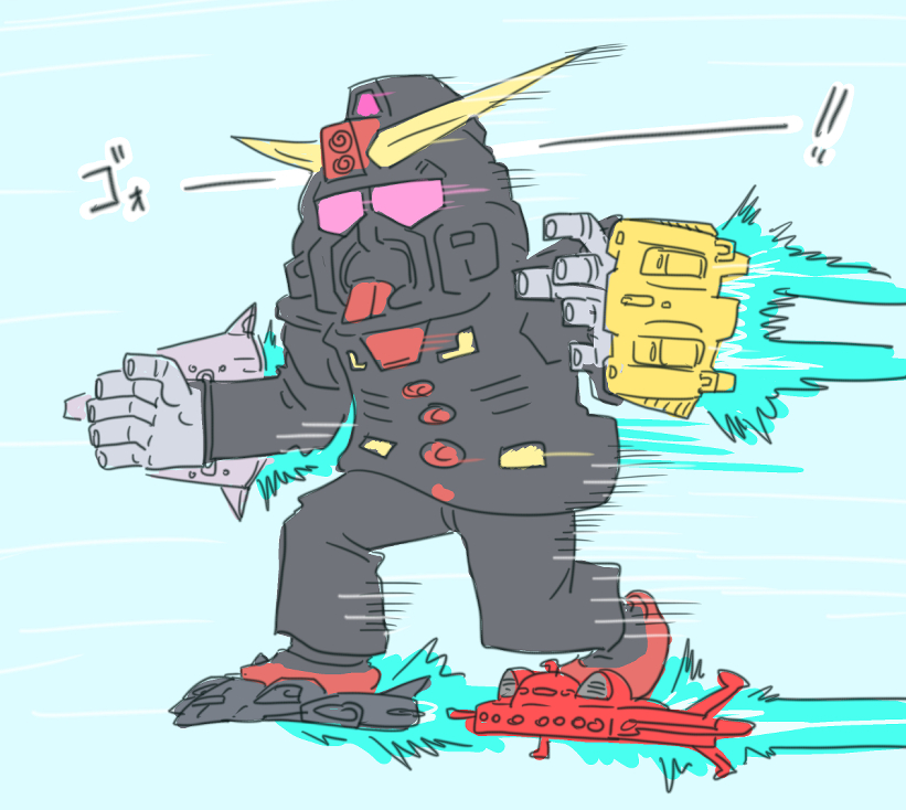 「これは以前描いた空飛ぶサイコガンダムです 」|にーやんのイラスト