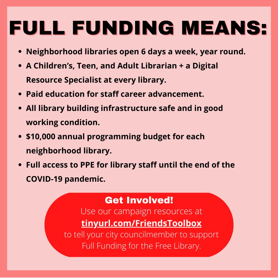 SouthPhillyRead's tweet image. Statement from the City-Wide Friends of the Free Library of Philadelphia regarding the Mayor&apos;s proposed budget address.  #FundOurLibrariesPHL.
