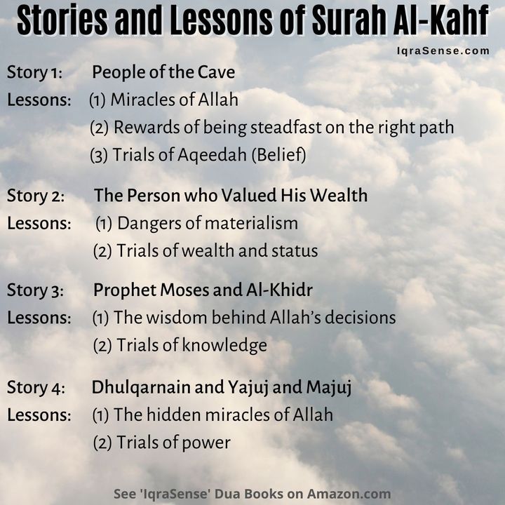 iqrasense's tweet photo. Here is a summary of some valuable lessons from Surah Al-Kahf in the #Quran. https://t.co/Rc71qfRJ8k
