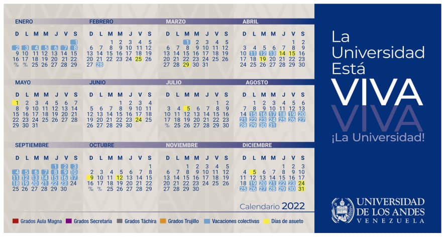 Calendario de Actividades de la ULA 2022 #237Aniversario