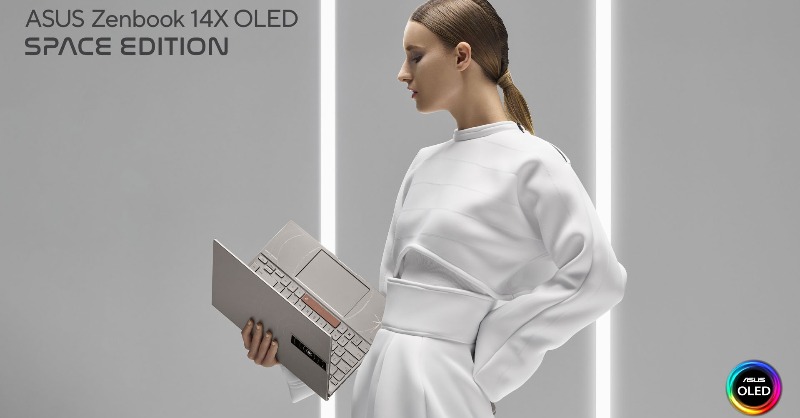 ASUS's tweet photo. Space is an open book and so is our world. To make your journey of exploration more enjoyable, #Zenbook 14X #OLED Space Edition has human-centric design features such as #GlideX, fingerprint login, and an Electric Webcam Shield.