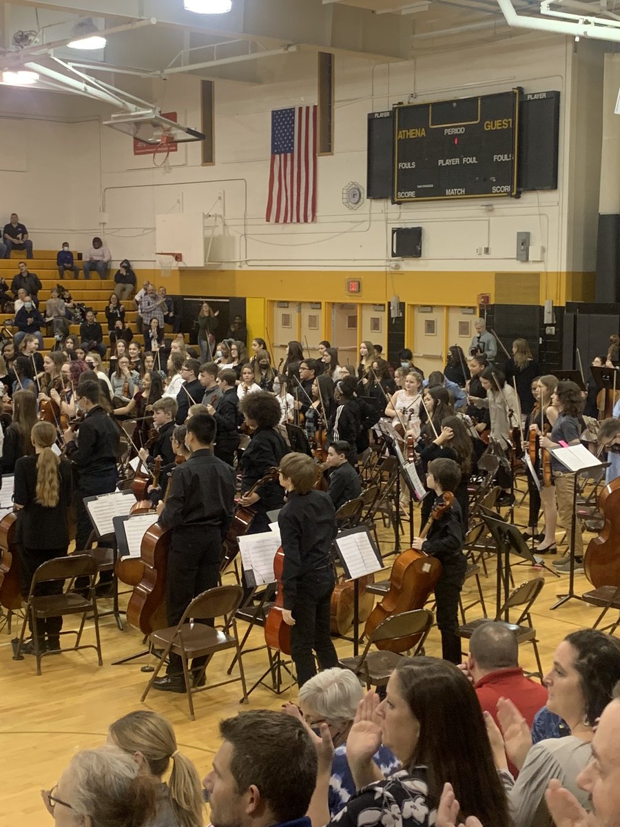 GreeceOlympia's tweet photo. We are so  proud of our Spartan Middle School musicians!! They did so well tonight at performing String Fest and representing Olympia!  Great job, you all rock!!! So excited that String Fest returned this year!🎻💛💚@MarcFleming77 @GCSDsuper @GreeceCSDMusic @GreeceCentral https://t.co/K77YhBXkrE