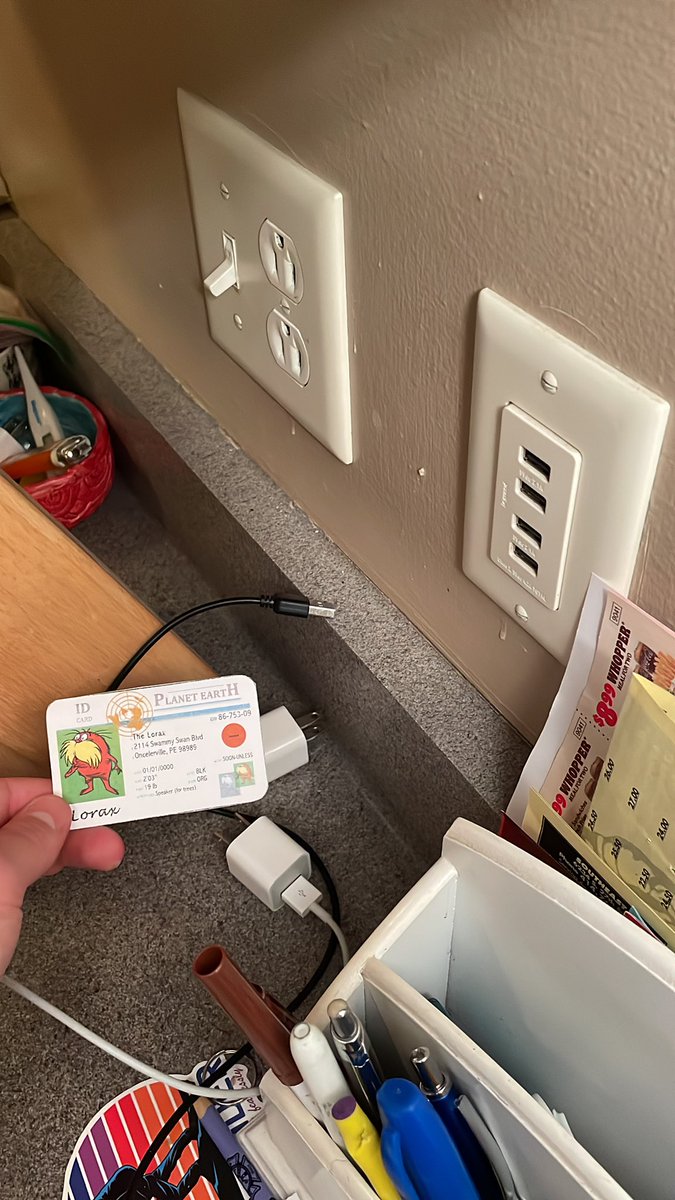 When we aren't charging anything, we unplug things from the outlets to not waste energy and help the environment. #apesenergy <a href="/franklinlorax/">APES Project Lorax</a>