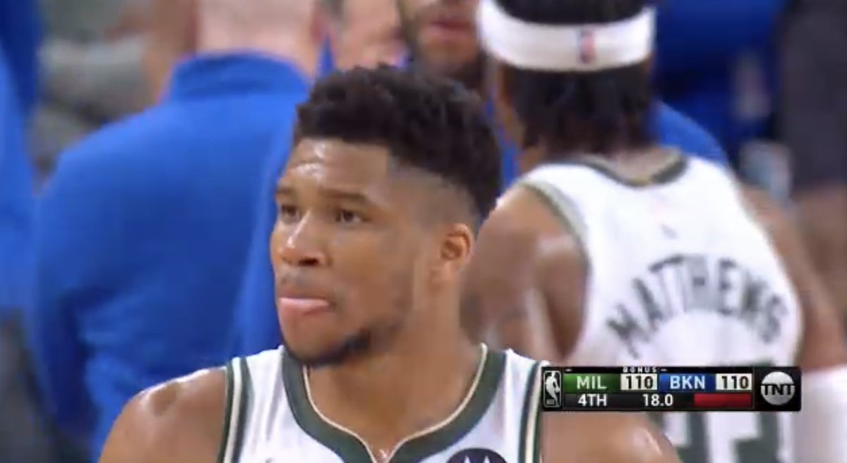 TMT_ETH's tweet photo. #netsvsbucks 3 pointer with 18 seconds and now over time #nba @NBA https://t.co/UOA6533hko