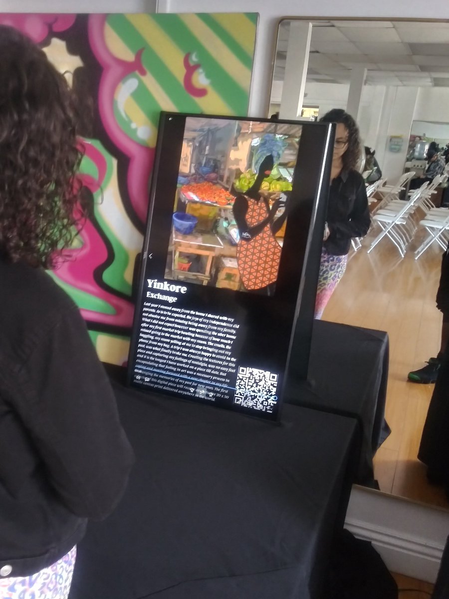 JBIZRUSSELL's tweet photo. Got to catch @yanissa_x @Yinkore_ 's work live.  Glad y'all being seen in different platforms and galleries. May the Eth be with you! Check out their work, soak up the energy. Show them Queens love as we receive these works made with love.  #4realtho #dopework https://t.co/bHZhKwqKeG