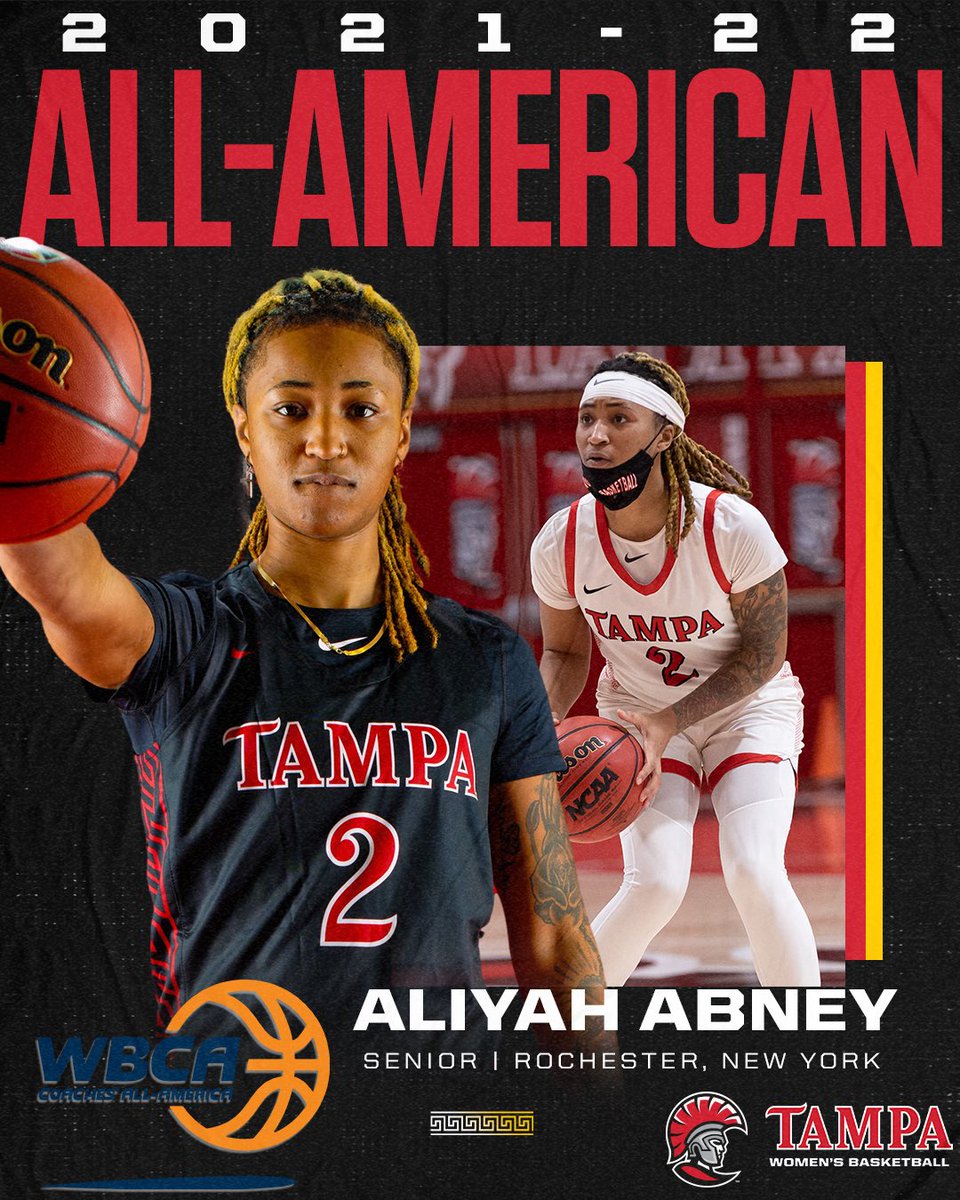 UTampaWBB's tweet photo. Congrats to Grad-SR. Aliyah Abney for garnering 2021-22 WBCA All-American Honors! 🇺🇸 https://t.co/mLXgLwqQG0