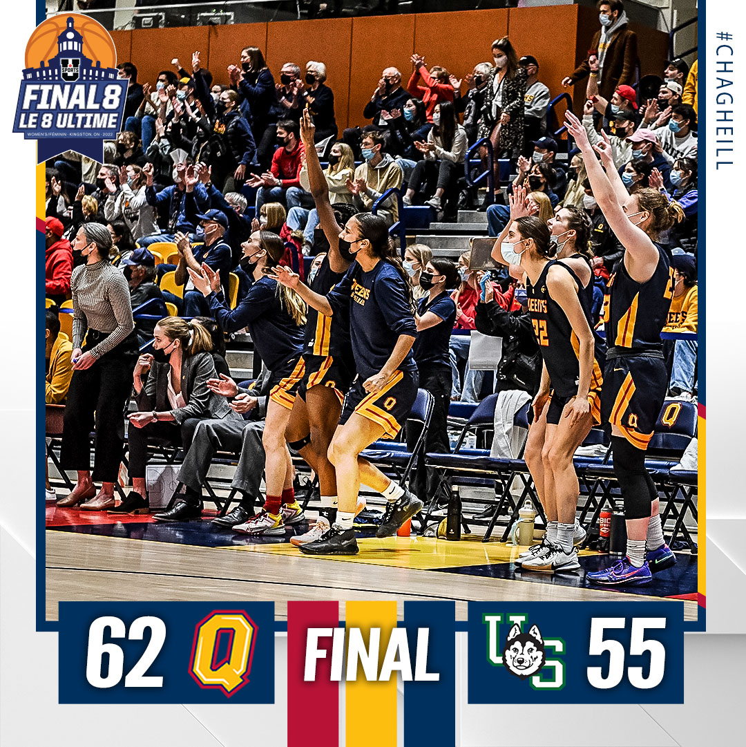 queensgaels's tweet photo. W 🏀 | 👑 On to the semis!!!

The Gaels play Saturday at 6 PM against Winnipeg. Grab your tickets now at https://t.co/lrfw4KvmQk!

#ChaGheill | #GoGaelsGo | #LeadTheWay https://t.co/MMvMjIW5SN
