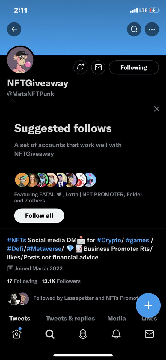 Crypto_tips00's tweet photo. @MetaNFTPunk 0xcb500b28592C03bF462b6eCB3DFb61700076Abb2 https://t.co/r4LeW838GU
