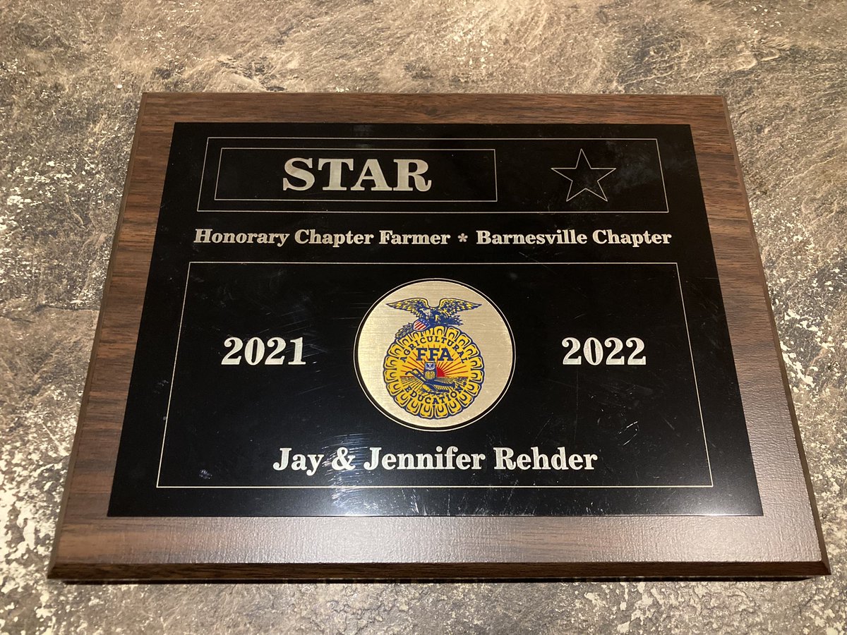jayErehder's tweet image. Mrs.Rehder and I had a humbling evening.  Special award for us as we are the 3rd generation in our family to be recognized by our local chapter. Grandpa Ralph and my parents also received the Honorary Chapter Farmer award. #FFA