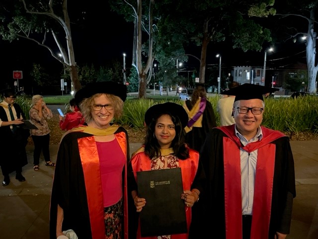 A belated congrats to our recently graduated PhD students: Drs Shyam Tummanapalli, Muhammad Yasir, Parthu Kalaiselvan, Jessie Huang-Lung, Agnes Choi, Revathy Mani, Dinesh Subedi, Sowjanya Siddireddy and Karen Lahav-Yacouel. They were able to graduate in person last Monday night!