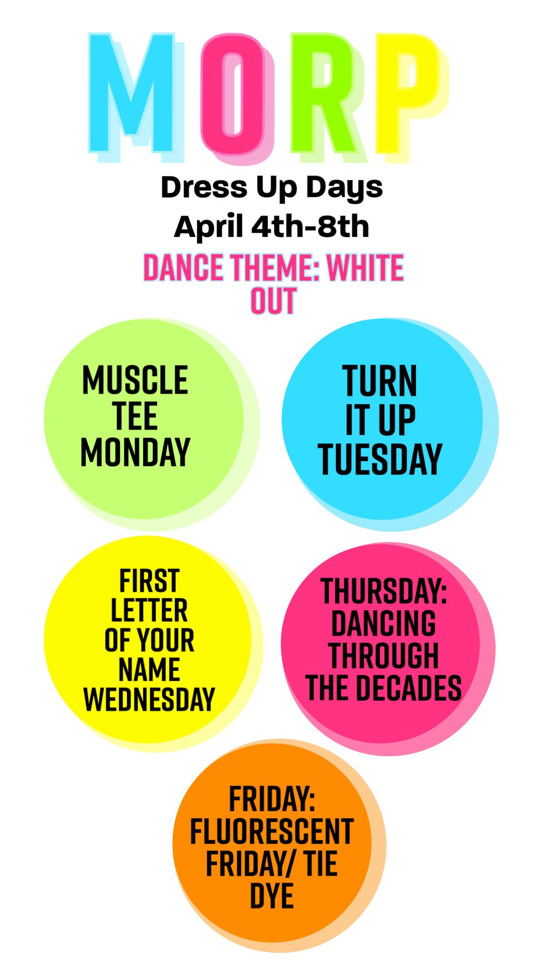 Vaca High Events on X Ready for 2022 Morp Well here s a short overview of your upcoming dress up days from Monday April 4th to Friday April 8th https t gLpUlLvNII X