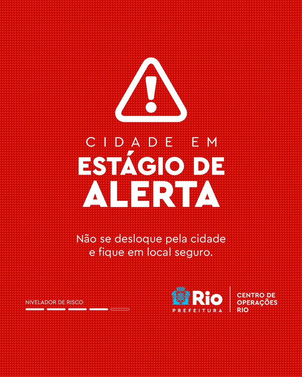 OperacoesRio's tweet photo. ALERTA | O COR informa que o município entrou em ESTÁGIO DE ALERTA às 23h15 desta quinta-feira (31/03/22), devido a registro de chuva acima de 60 mm em 1h nas estações Guaratiba, Jardim Botânico e Alto da Boa Vista. Leia mais em: https://t.co/VGUaWjz6M5

#temporj https://t.co/aFkdRe0zbw