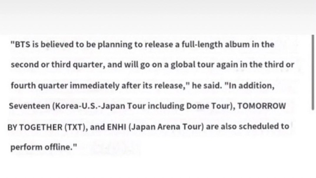 BTSArmy_47's tweet photo. OH MY GOD ?!?!?!?? A FULL LENGTH BTS ALBUM AND A BTS WORLD TOUR !.!?!?!?!? https://t.co/IokxEMlxgQ