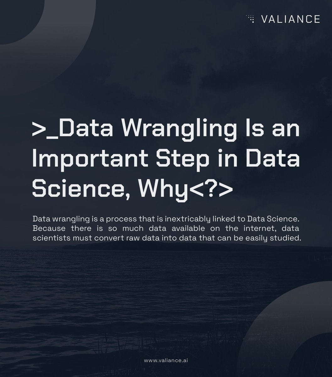 valianceai's tweet photo. Data scientists must turn raw data into data that can be easily analyzed since so much data is available on the internet.
See how #datawrangling could help https://t.co/G8pJQCPuoc #VALInsights https://t.co/4KOABYc4MF
