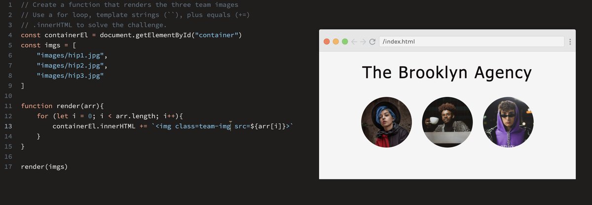 duenasdevelops's tweet photo. Day #41 finished up the last challenges that involved altering innerHtml and using template strings!! Course finished and I am feeling great about #javascript https://t.co/g5J2Yzg0f0