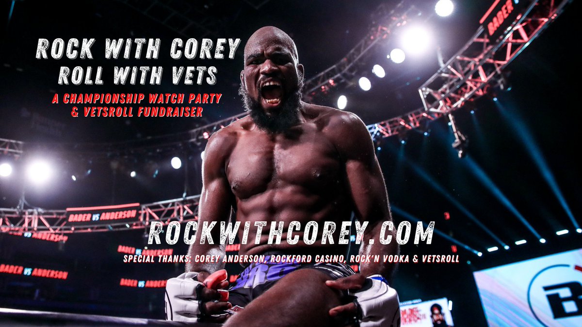 p7company's tweet photo. .@13WREX previewed #RockWithCorey, #RollWithVets today--check it out ⬇️:
https://t.co/gXi8dyPvcS
To donate to #VetsRoll in Corey's honor, visit https://t.co/gkRucpeK6l. And join us (ages 21+) at Rockford Casino on April 15!
#GoCorey #Bellator277 https://t.co/p10rSuK1qA