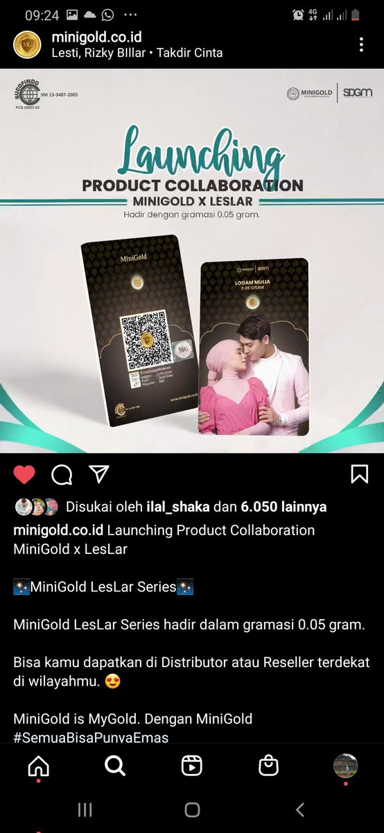 Nemi2017gmailc1's tweet photo. Jangan lupa beli emas MINIGOLD X LESLAR buat investasi masa depan ga bakalan rugi makin lama harganya makin naik,belinya di Distributor &amp; Resseler terdekat daerah tempat tinggal https://t.co/FKOGLsm55B