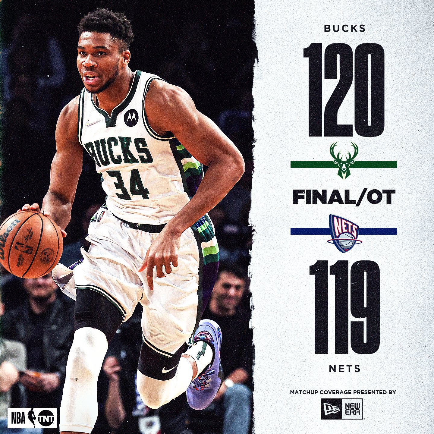 NBA on TNT on Twitter ".Bucks hold off the Nets in an EPIC finish in