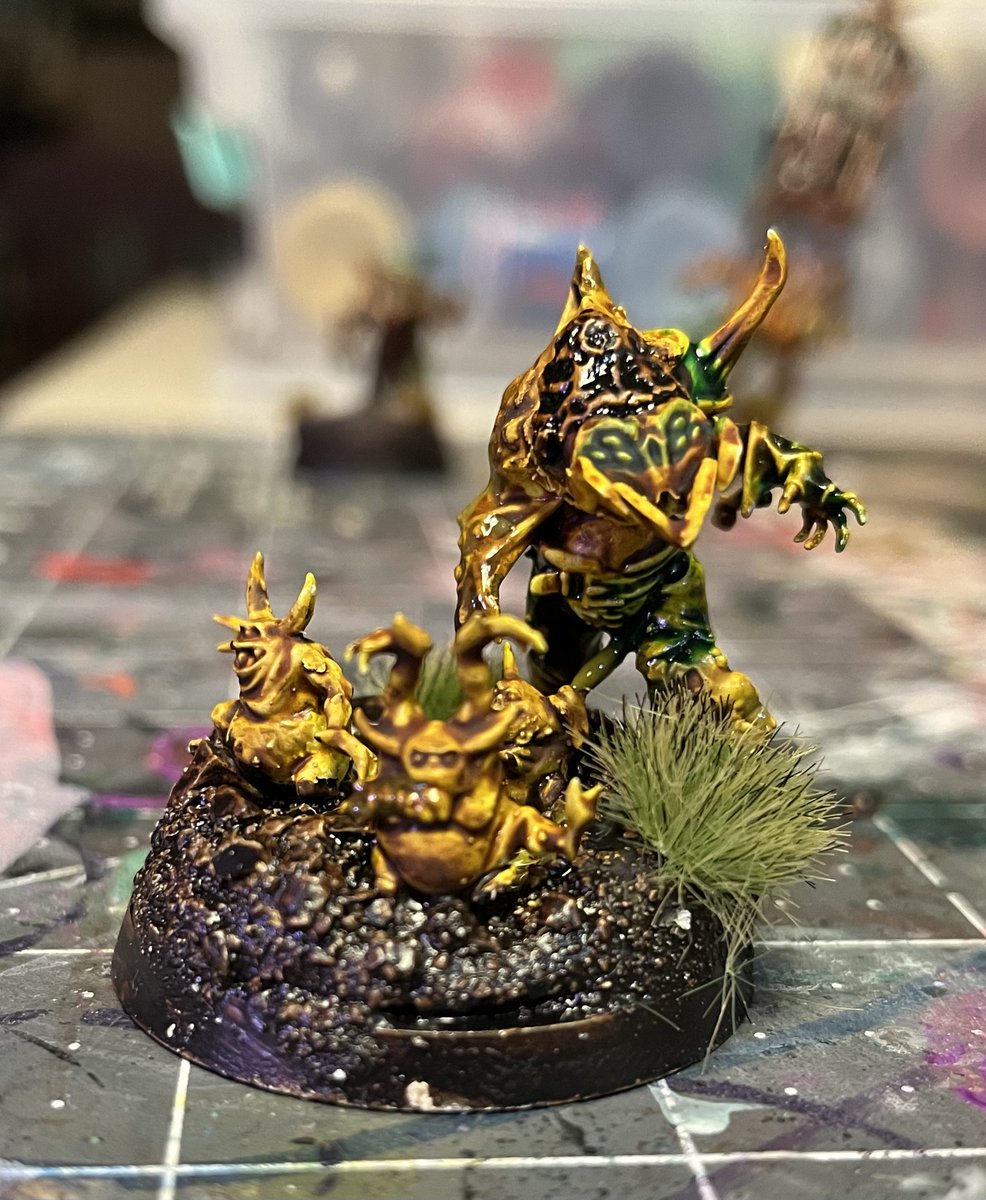 Pjschard's tweet photo. @mortalcitizens #mortalcitizens My Nurgling Quartermaster.  Bilespurt, the Nurgling Counter.  You never know when one of their diseases will be needed! https://t.co/UB9hlw2Usx