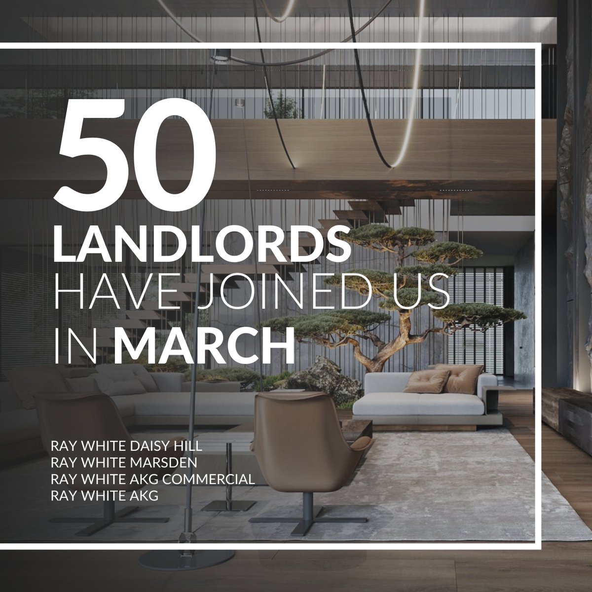 RayWhiteMarsden's tweet photo. It’s been an incredible March for our property management teams. We are truly humbled by the support shown to us by our landlords.
𝟓𝟎 𝐍𝐞𝐰 𝐋𝐚𝐧𝐝𝐥𝐨𝐫𝐝𝐬 𝐢𝐧 𝐌𝐚𝐫𝐜𝐡
✔️ 29 Landlords From Sydney
✔️ 14 Landlords From Brisbane
✔️ 7 Landlords From Melbourne https://t.co/7dr7ImMZ5t