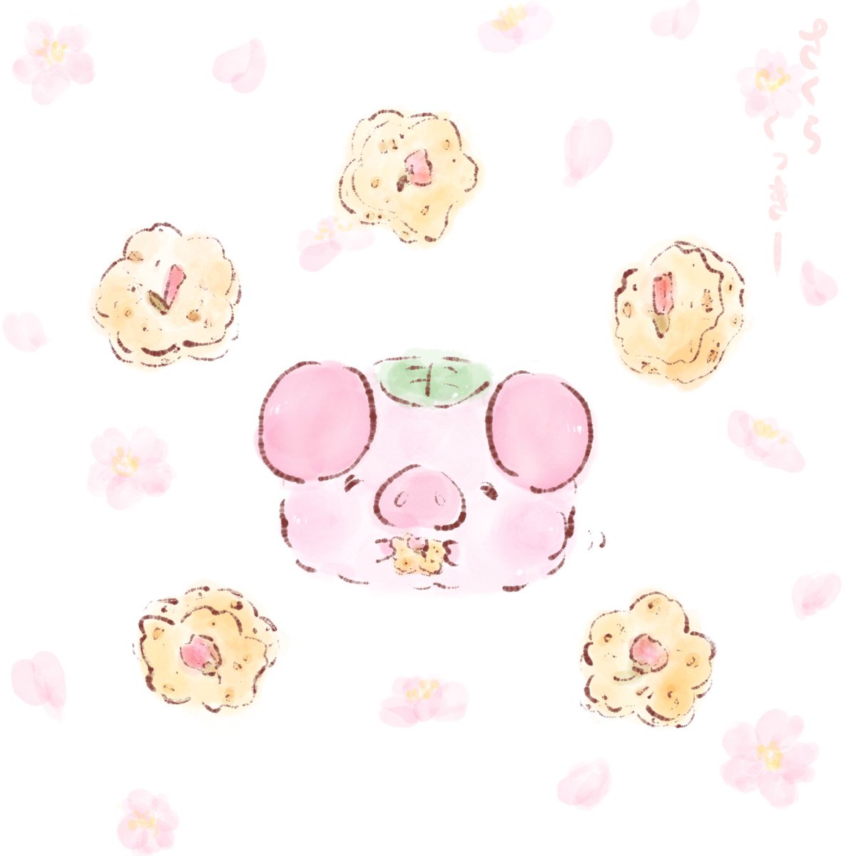 桜って心もお口も目も美味しくしてくれる🌸🐷
#ほのぼの #ゆるいイラスト #イラスト #イラスト好きな人と繋がりたい #和菓子 #お絵描き #動物 #かわいい動物 #イラスト好きと繋がりたい #桜もちのぶた #桜ぶた #桜くっきー #さくら #サクラ #ぶた #桜のくっきー