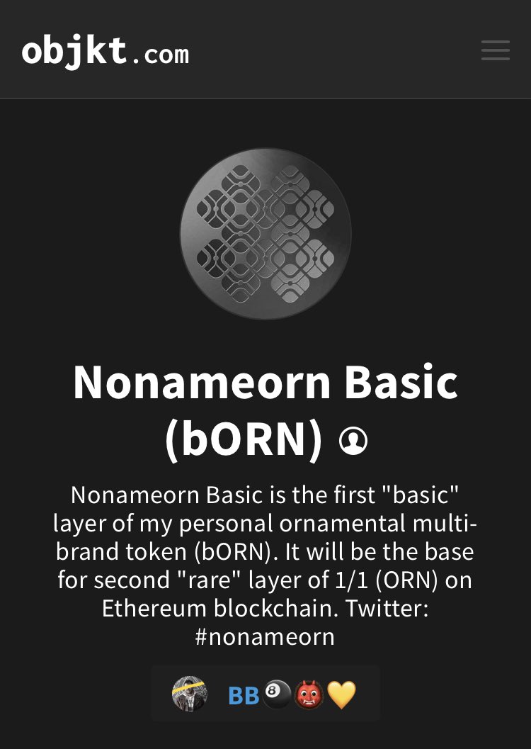 blvckweaver's tweet photo. @NFTupdate Nonameorn Basic (bORN)
0.33 - 3.0 $xtz
Read more๐
https://t.co/hgBplxJaWZ
Have a nice hunting #NFTusers๐น https://t.co/wdK7SSZL4z