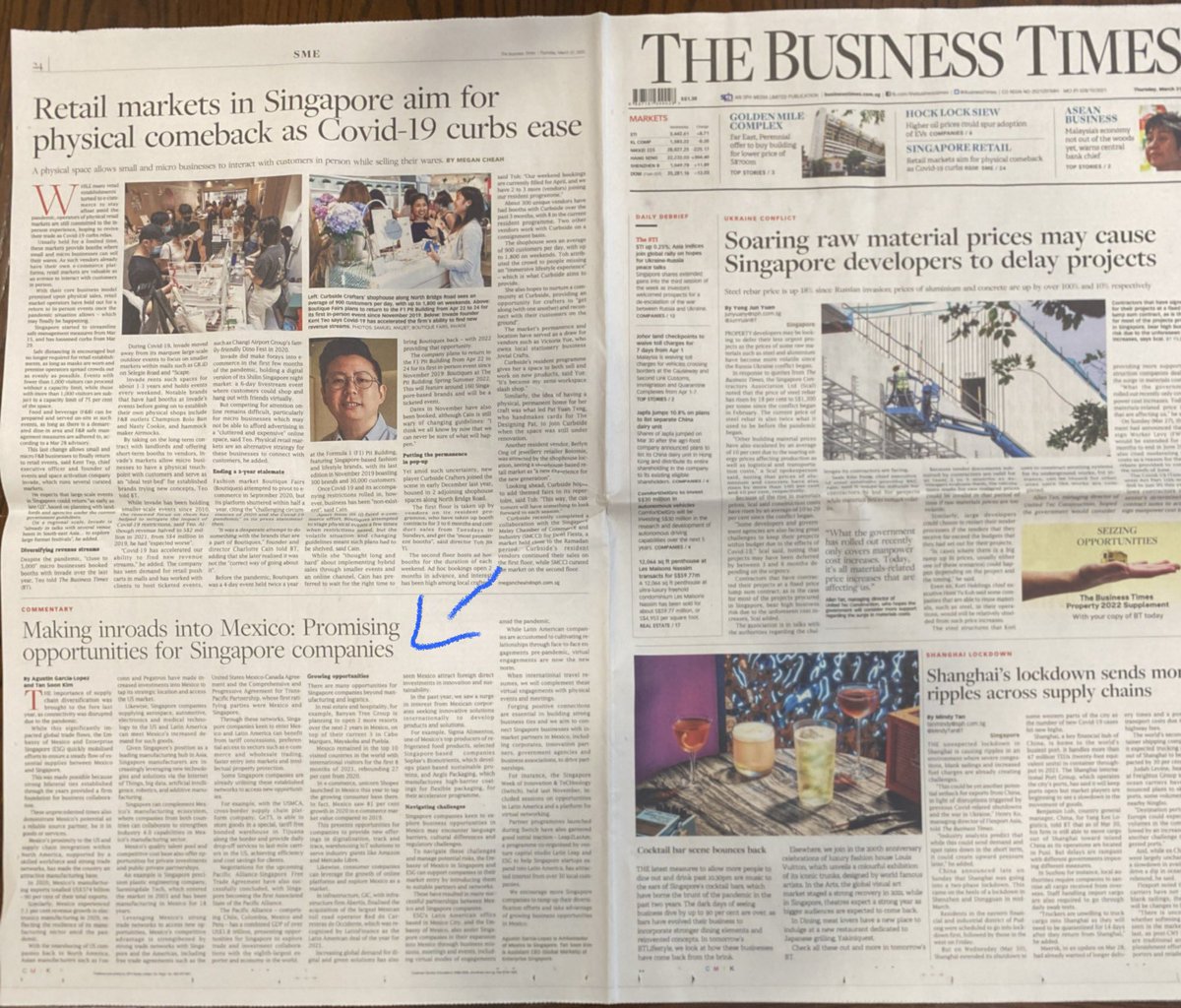 agarcialopezl's tweet photo. Singapur y México, dos aliados estratégicos que apuestan al multilateralismo y comercio basado en reglas para garantizar, incrementar y redimensionar hacia ambas regiones las cadenas globales de suministro. Artículo en @BusinessTimes 
@SRE_mx @SE_mx #CPTPP #PASFTA @USMCACoalition https://t.co/0Xw4addbQ7