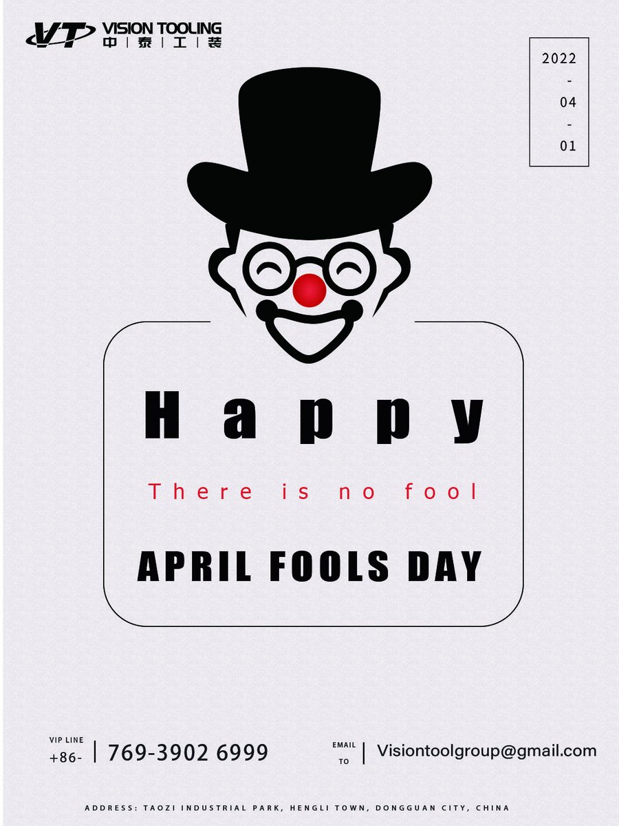 Visiontoolgroup's tweet image. Today is #ApriIfoolsday, I wish you a happy April Fool's day, no matter whether you are going to punish or be punished today! Comment here with your favourite #joke or #prank. Express your true feelings and thoughts! #automotive #Foolsday #Aprilfools #aprilfools2022 #fooling