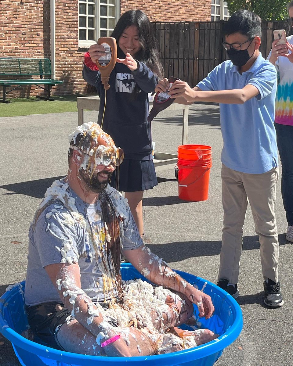 MHSMidtown's tweet photo. Our successful completion of our Million Minutes Reading Challenge was celebrated again today! It was 5th-8th grade’s turn to make Principal Wallis into a sublime sundae! https://t.co/B2WHaPSZUu