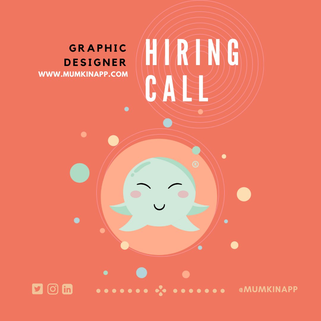 mumkinapp's tweet photo. 📢#HIRINGCALL

We are #hiring a #GraphicDesigner who is:

- Committed to using design to strike meaningful conversations.
- UI/UX experience/ knowledge is an added plus for the short-term project.

To apply send your portfolio along with a cover letter [at] info@mumkinapp.com https://t.co/cLXKfZdCgO