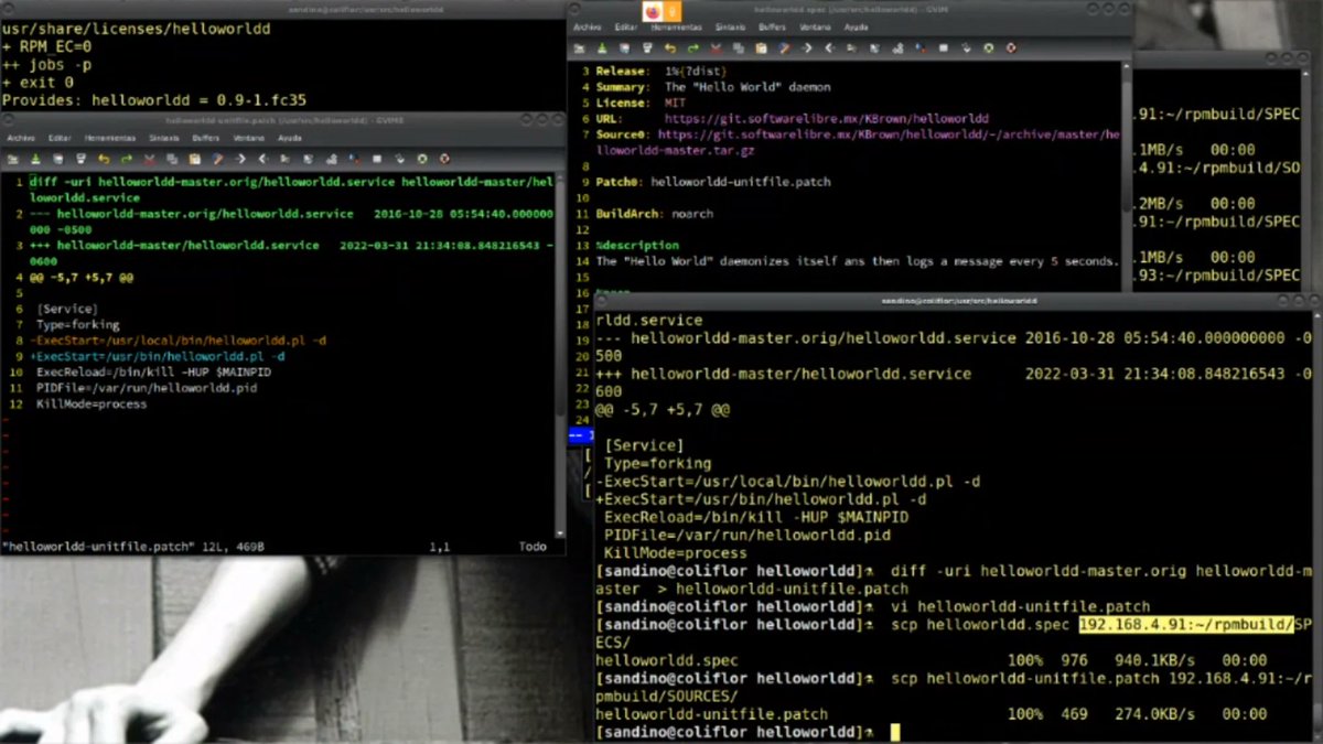 fedoramexico's tweet photo. "Parches para un RPM" by @kbrown
 Por las redes sociales de @rootzilopochtli
  https://t.co/YRVXpBlBaw @evafedora
 #gnu #inux #opensource https://t.co/TEAqjjfLn3 https://t.co/lWahhh2AE6