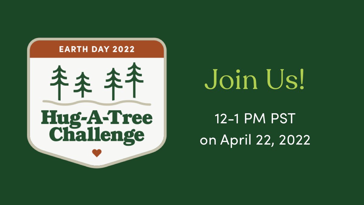 Join with me on #EarthDay2022 for the #HugATreeChallenge, and help set a world record! 
sempervirens.org/hug-a-tree/