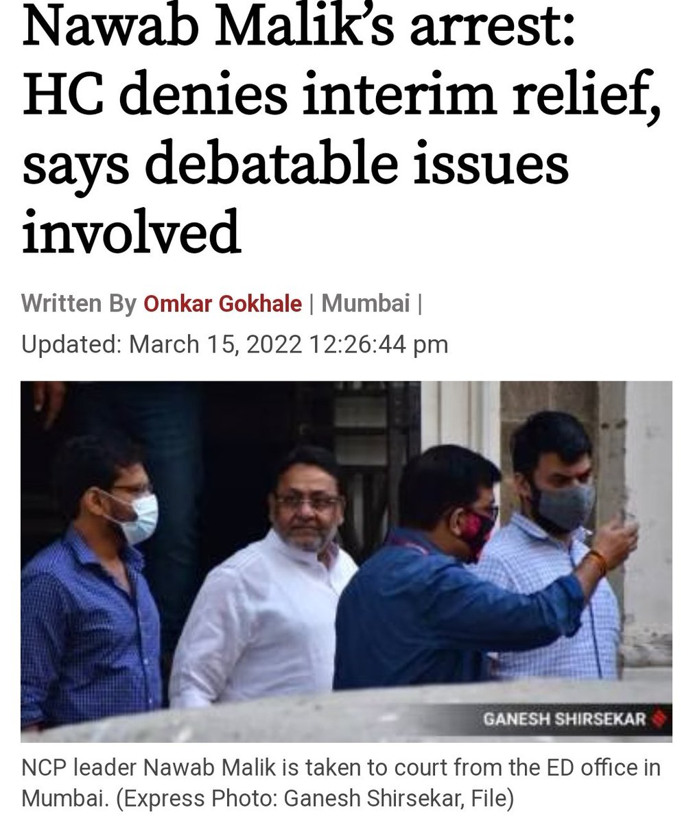 <a href="/sardesairajdeep/">Rajdeep Sardesai</a> <a href="/Dev_Fadnavis/">Devendra Fadnavis</a> For your kind information:- 

Court denied bail for Anil Deshmukh as enough evidence is available against him. 

High court denied Nawab Malik release in money laundering case

#JustSharing