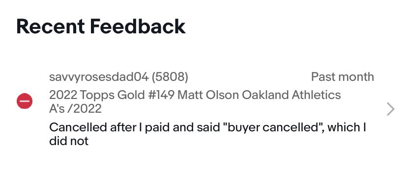 onemillioncubs's tweet photo. Ebayer to block. Ben Wilson from @AboutTheCards. User name: savvyrosesdad04.

Purchased a card from me for the purpose of leaving negative feedback. Dude is unhinged. https://t.co/GFHyFUY2mw