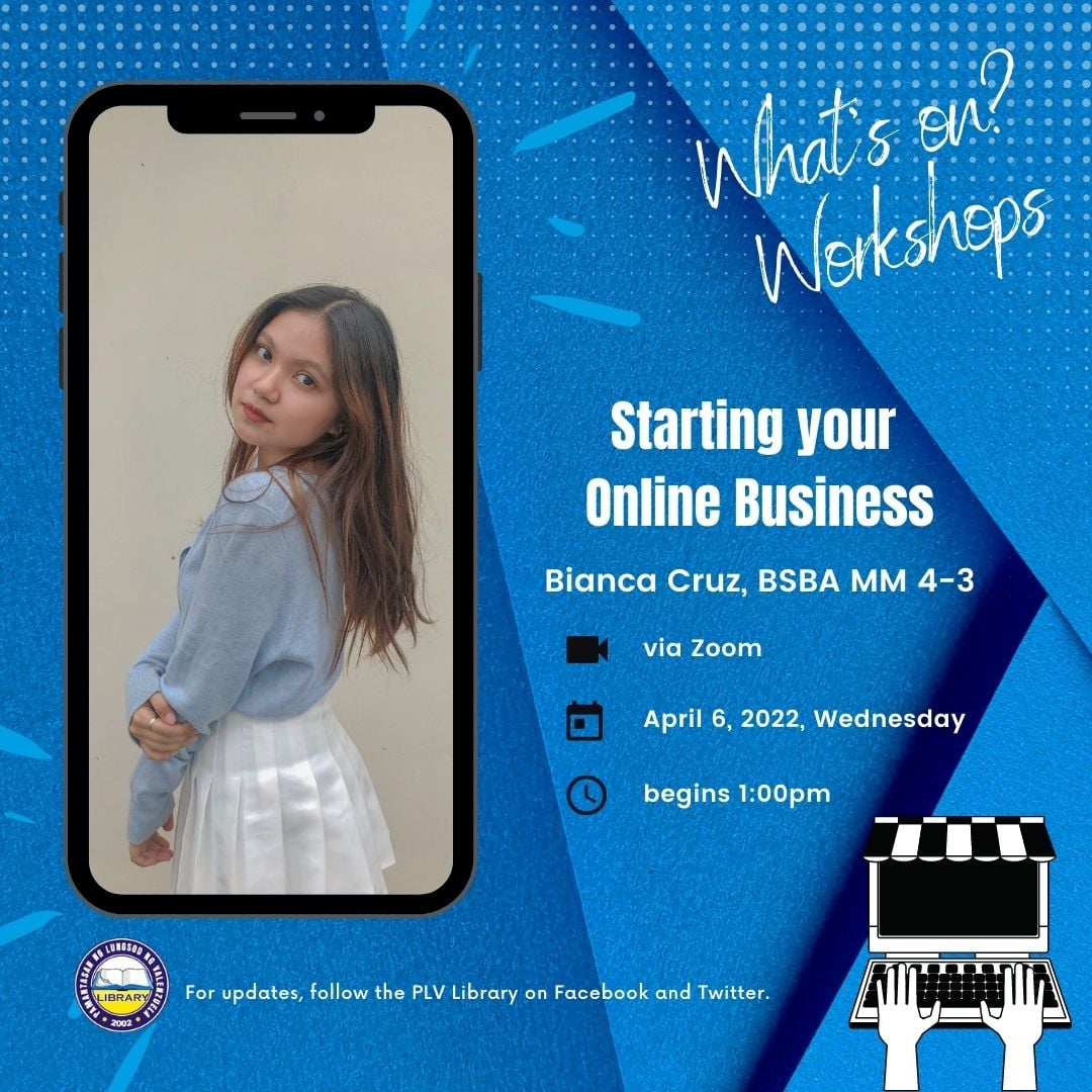 PLVLibrary's tweet photo. Kindly check your inbox, PLVian!

Zoom details for the WOW with the PLV Library: Starting Your Online Business are already sent to your  institutional e-mail account. Please read the e-mail for the guidelines too. Kitakits, PLVian!
#WhatsOnWorkshops #PLVLibrary #ValenzuelaCity https://t.co/Lqn5vTPr1v